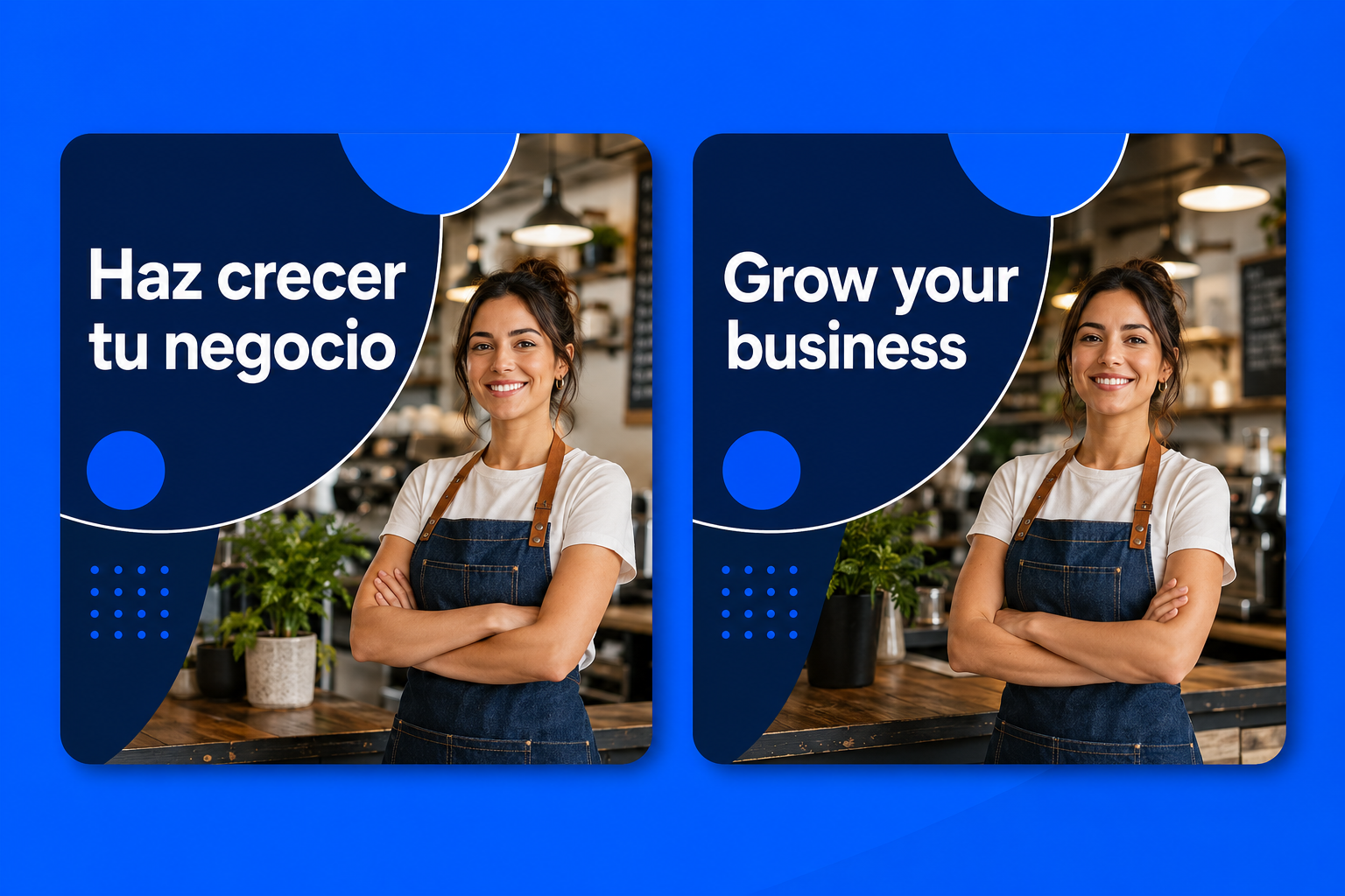 Examples of one content campaign in Spanish and English